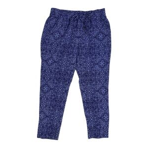 Coldwater Creek Natural Fit Blue Purple Geometric Print Straight Leg Pants 10
